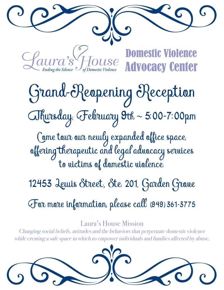 Domestic Violence Advocacy Center Grand-Reopening Reception Flyer