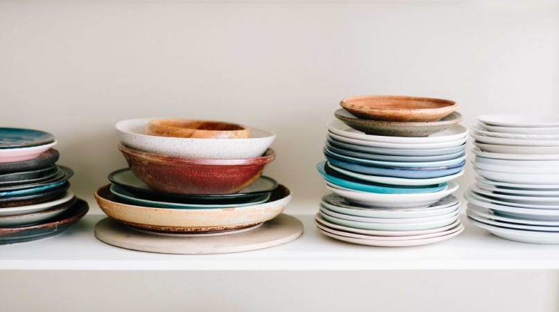 stack of bowls and plates