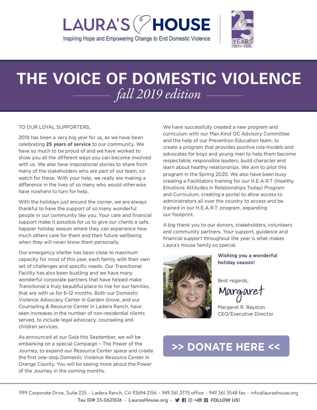 The Voice Of Domestic Violence - Fall 2019 Edition - page 1